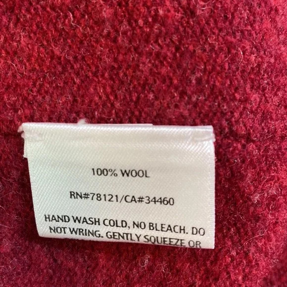 Eileen Fisher Red 100% Wool button front cardigan sweater Size Small - Picture 6 of 6